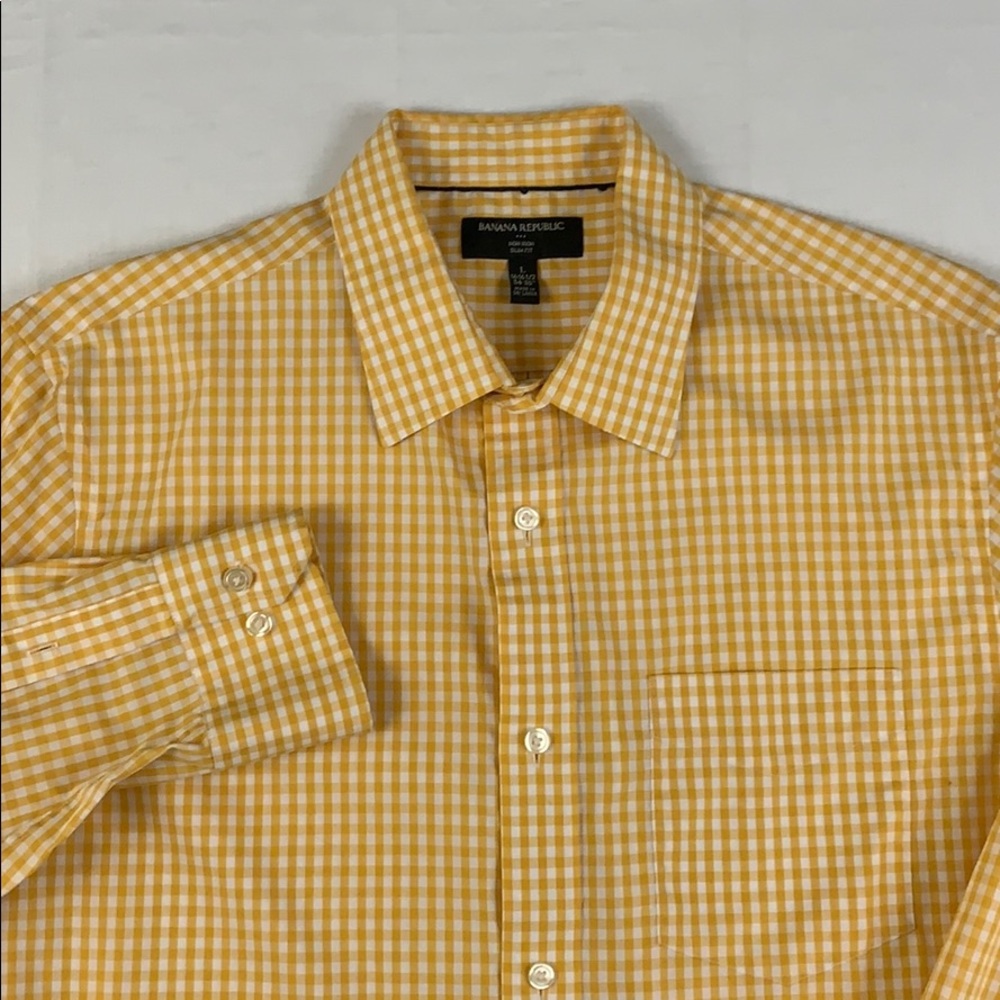 Banana republic non iron slim gingham dress shirt